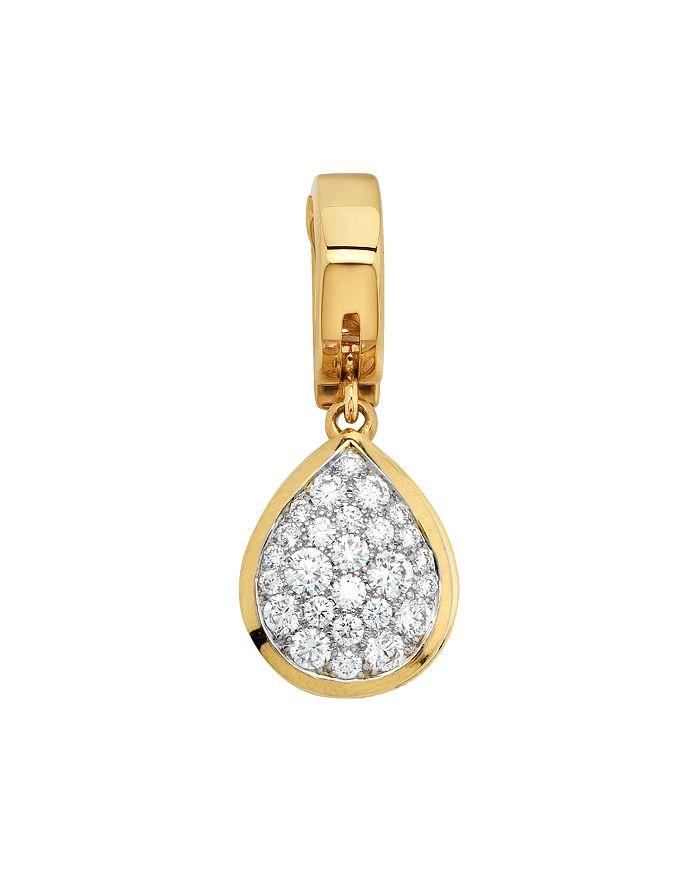 MARINA 18K Yellow Gold Trisolina Pendant with Pave Diamonds