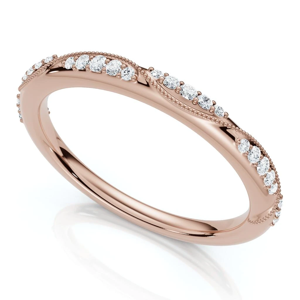 Pompeii3 Camellia Diamond Wedding Ring 14k Gold or Platinum Lab Grown Stackable Band