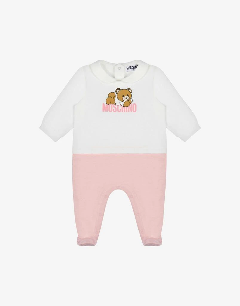 Moschino Organic Cotton Teddy Logo Romper 1