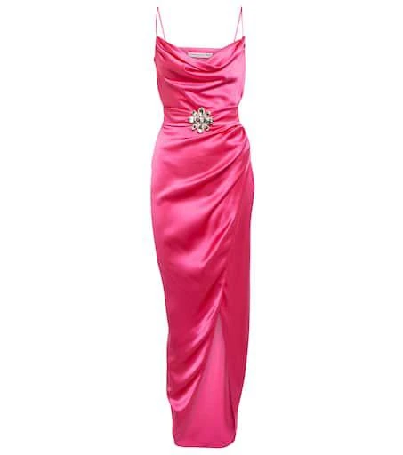 Alessandra Rich Embellished silk satin dress 1