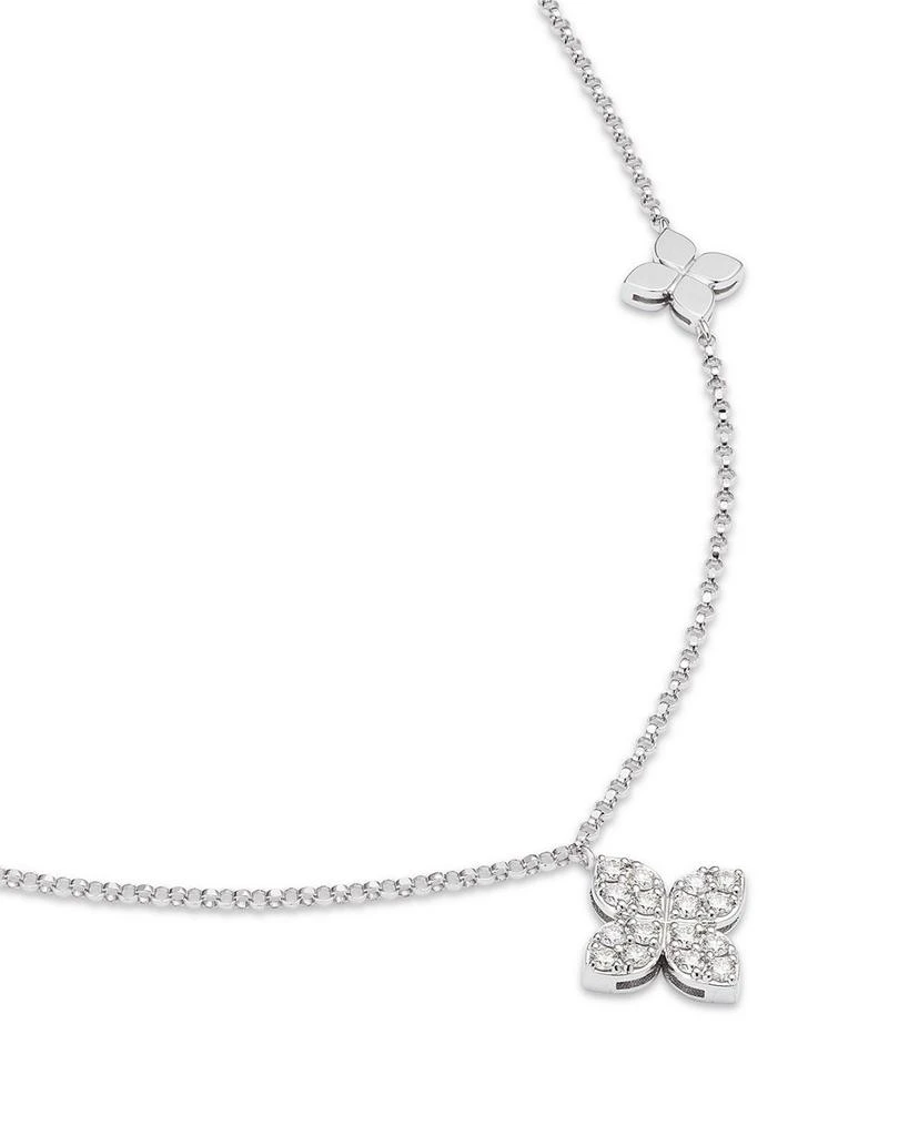 Roberto Coin 18K White Gold Love by the Inch Diamond Flower Station Necklace, 15-17" 3
