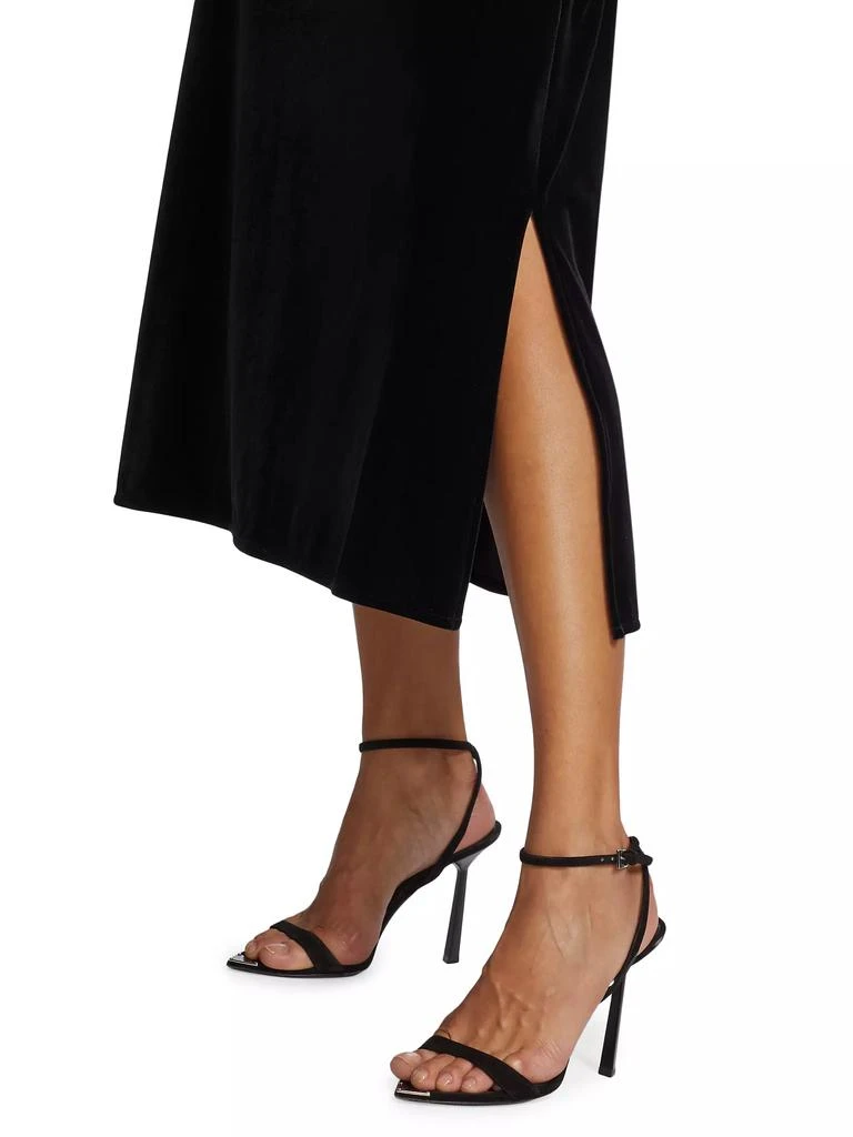 Caroline Rose Stretch Velvet Midi-Dress 6