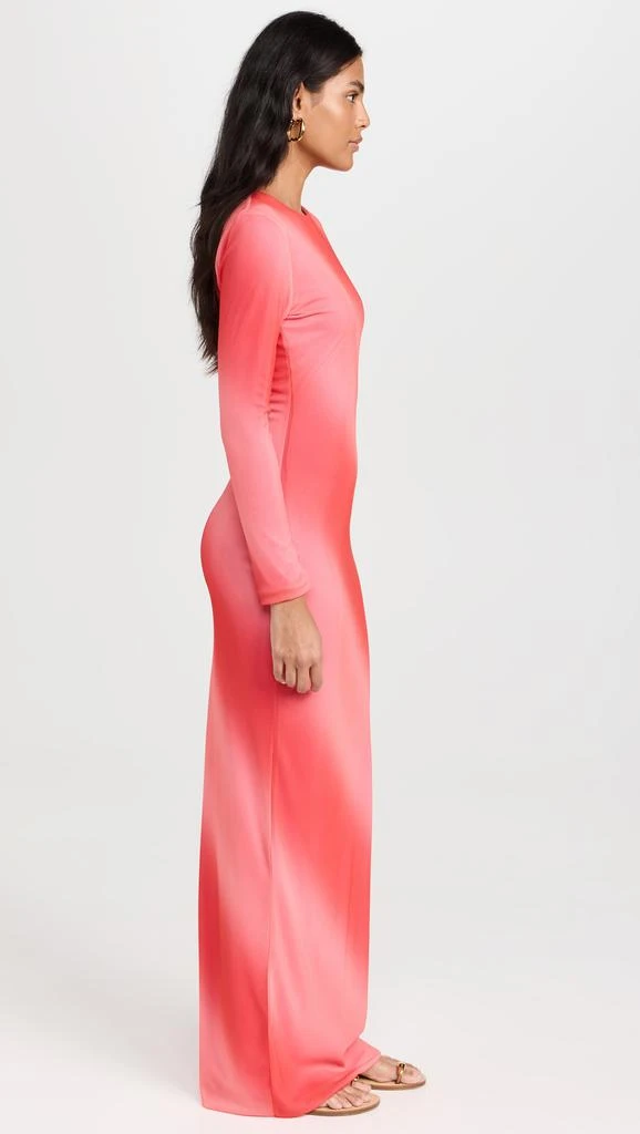 Dur Doux Coral Ombre Mesh Maxi Dress 3