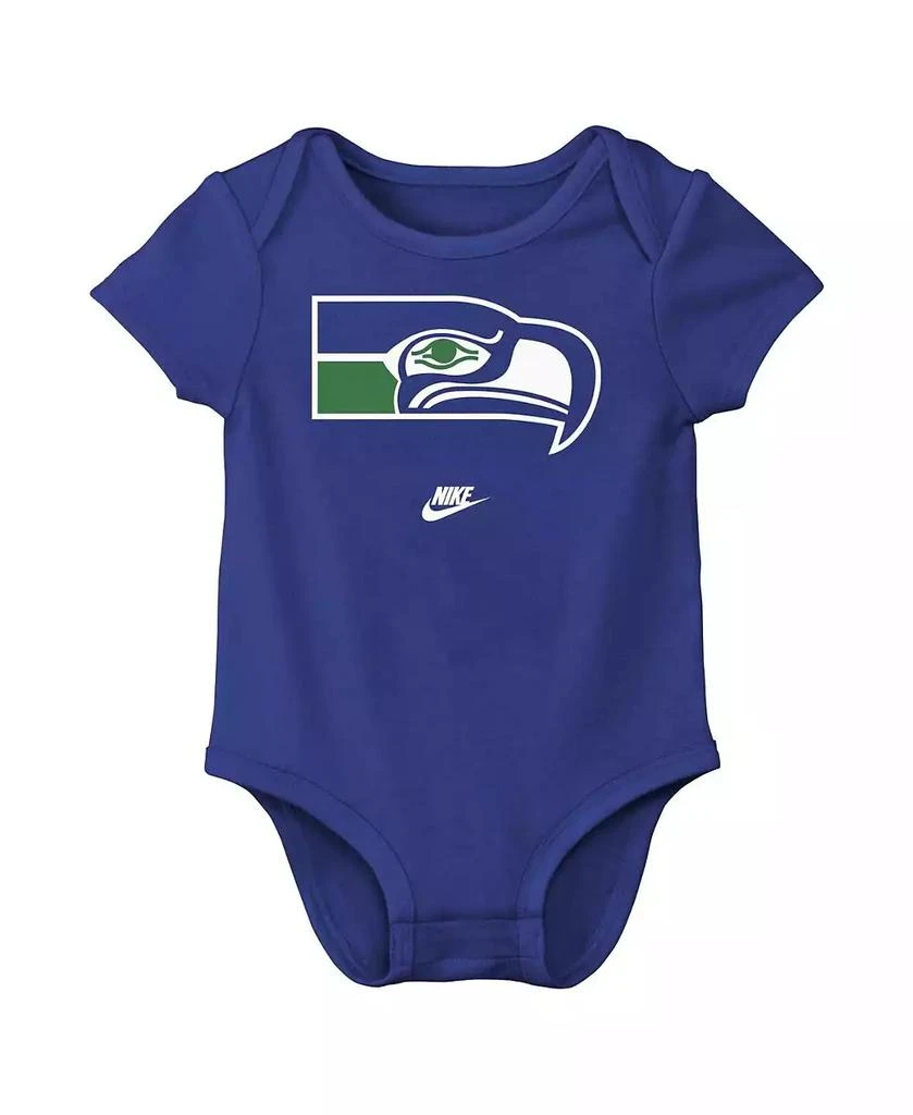 NIKE Baby Boys and Girls Seattle Seahawks Rewind 3-Pack Bodysuit 4