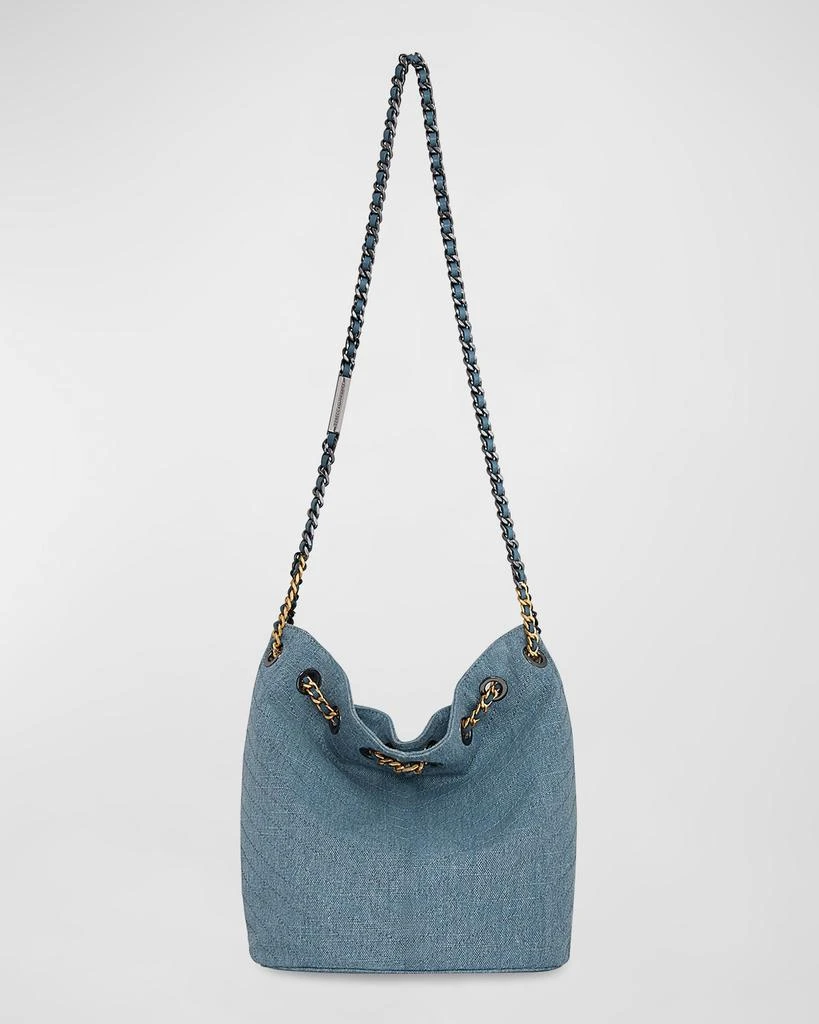 Rebecca Minkoff Chain Drawstring Denim Bucket Bag 1