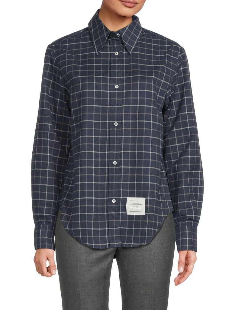 Thom Browne ​Checked Cotton Point-Collar Shirt