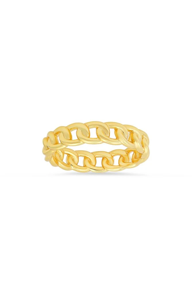 Queen Jewels Sterling Silver Curb Chain Ring