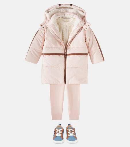 Chloé Kids Faux leather-trimmed puffer coat 2