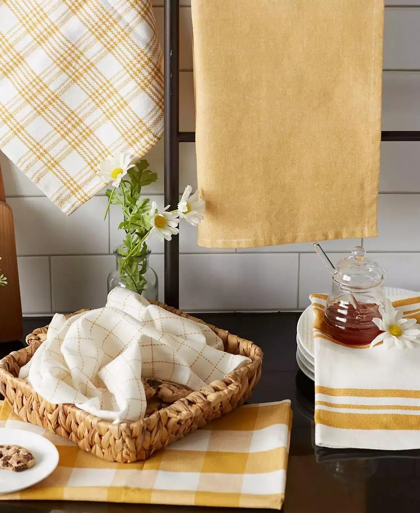 Design Imports Everyday Basic Kitchen Collection Large Woven Cotton Dishtowel/Tea Towel Set, 18x28", Honey Gold, 5 Count 8