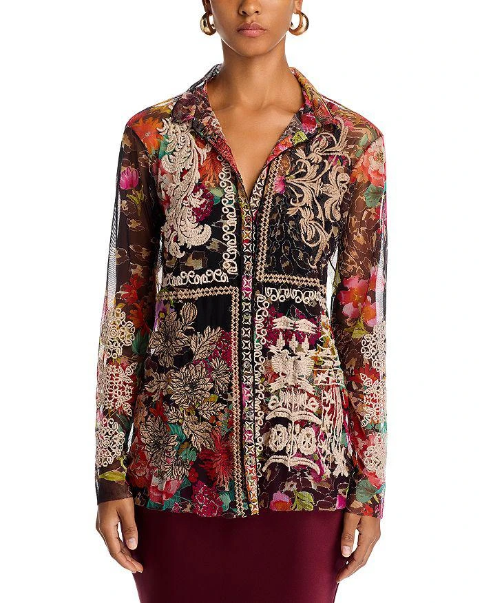 Johnny Was Mazzy Embroidered Blouse 6