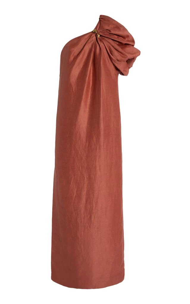 Aje Aje - Cira Linen-Blend Midi Dress - Orange - AU 10 - Moda Operandi 1