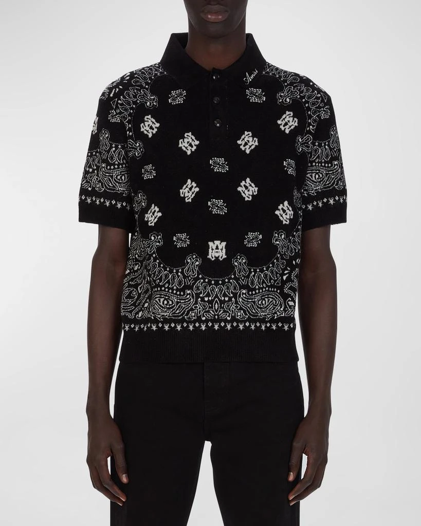 AMIRI Men's Bandana Knit Polo Shirt 1