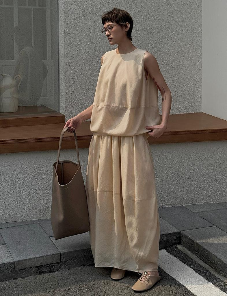 Pixie Market Beige Parachute Skirt -PREORDER