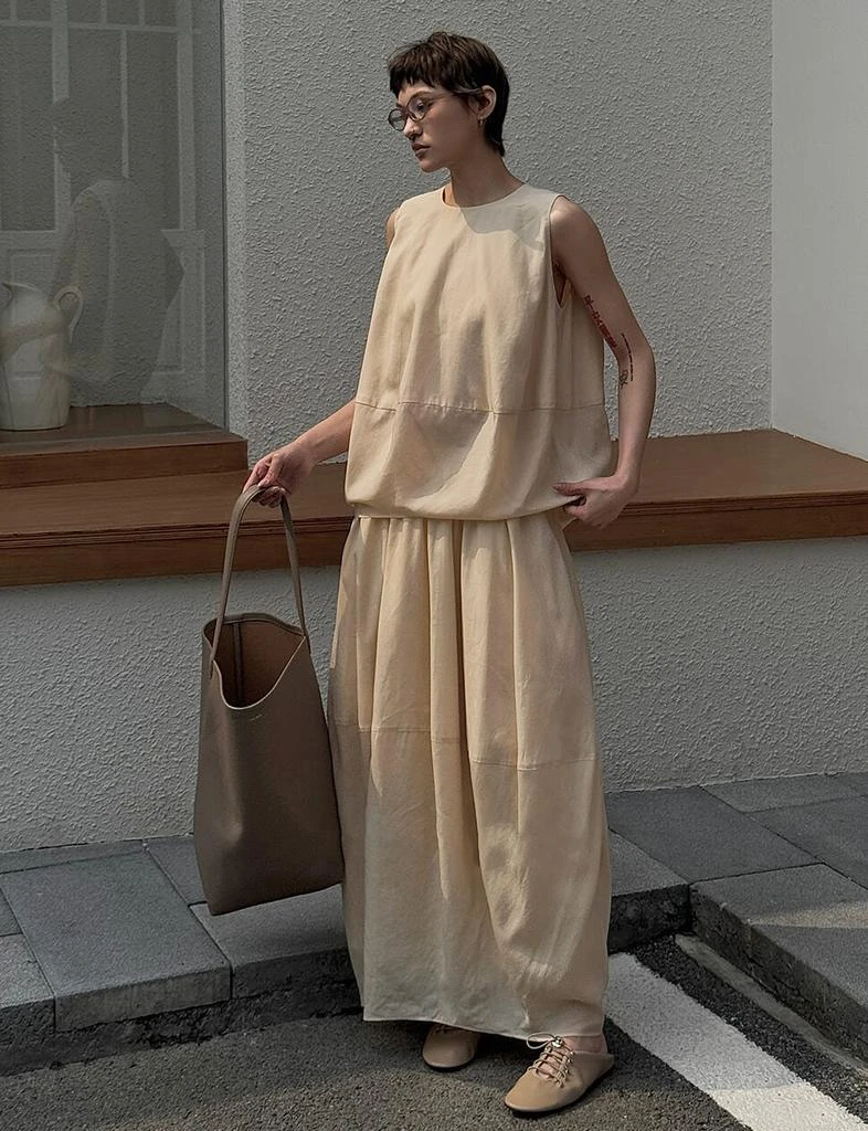 Pixie Market Beige Parachute Skirt -PREORDER 1