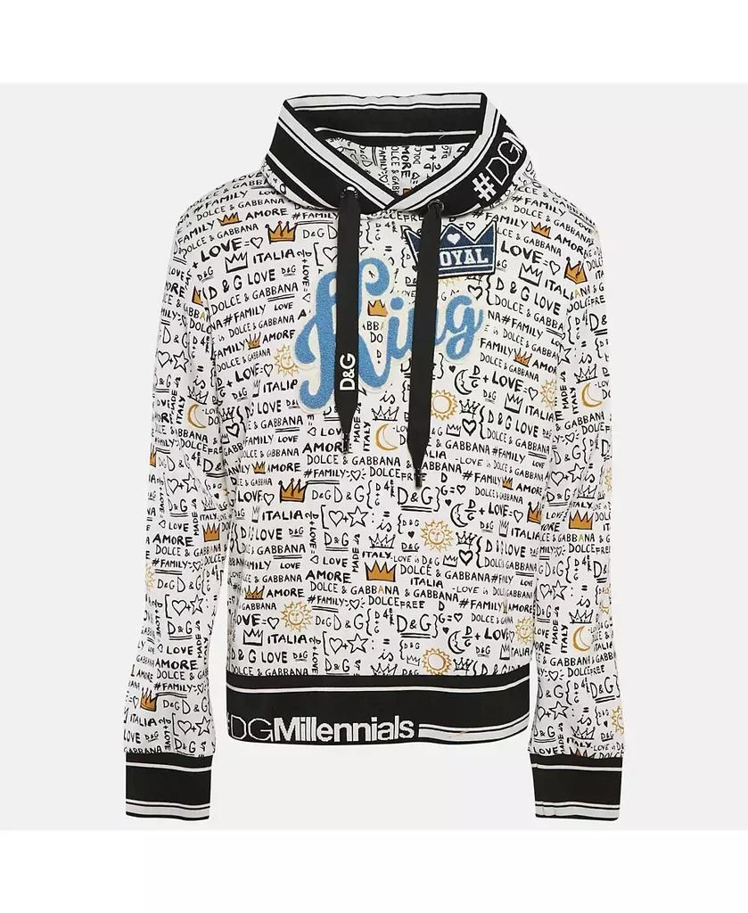 Pre-Owned Dolce 
Gabbana Men
s White Graffiti Print Jersey Cotton Knit Sweatshirt