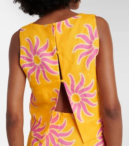 Cala de la Cruz Avelino printed linen crop top 5