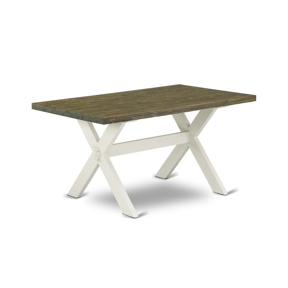 East West Furniture X-Style Kitchen Rectangle Dining Table Top with Stylish Legs