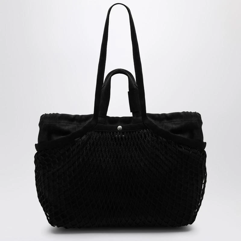 Balenciaga Medium 24/7 tote bag in washed black cotton with mesh 5