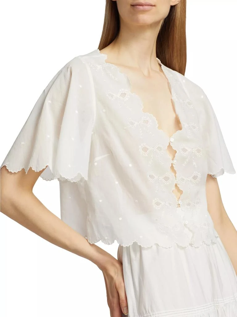 DÔEN Kacy Embroidered Cotton Voile Top 6