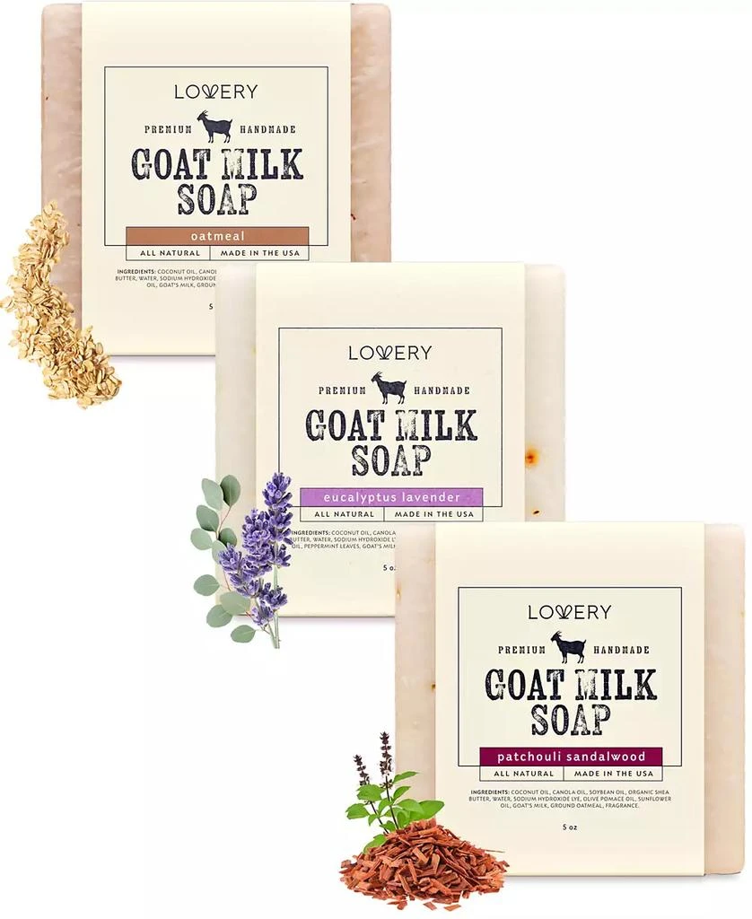 Lovery 3-Pc. Goat Milk Soap Bars Set