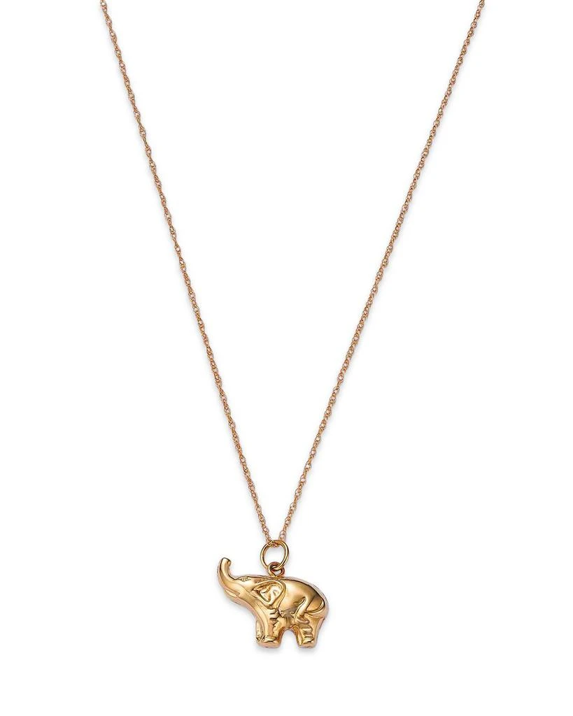 Bloomingdale's Baby Elephant Pendant Necklace in 14K Yellow Gold, 18" 1