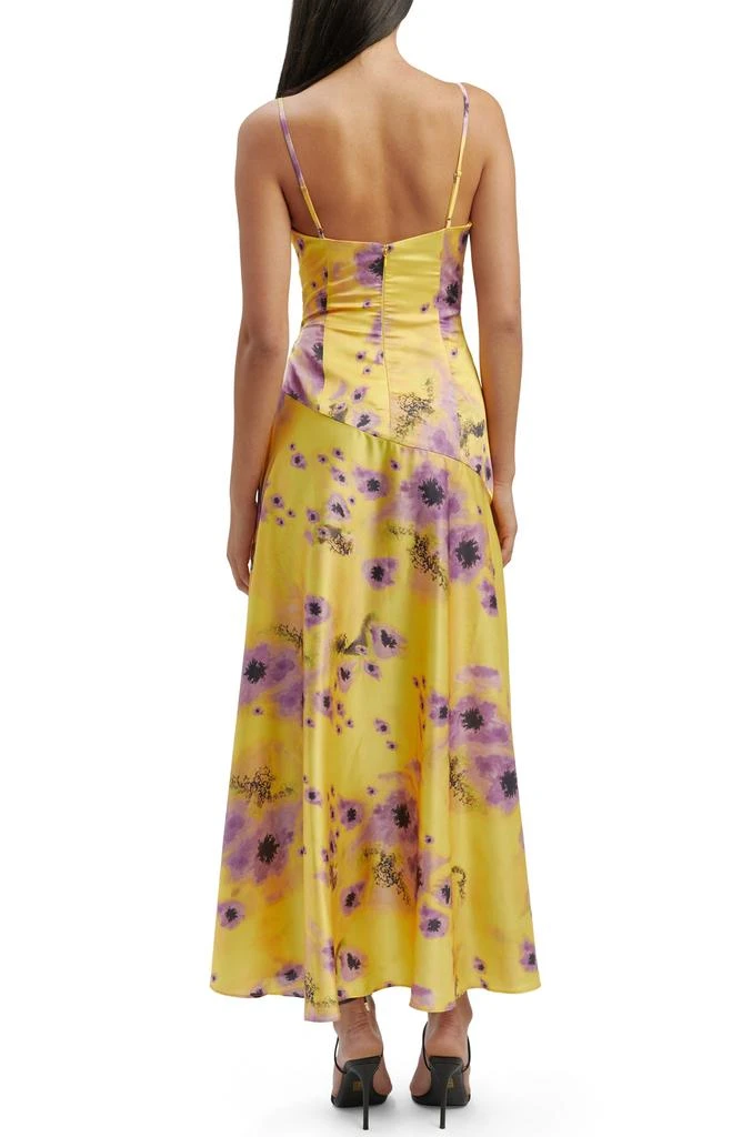 black floral midi wrap dress Elisa Floral Midi Dress Black/Lavender / S