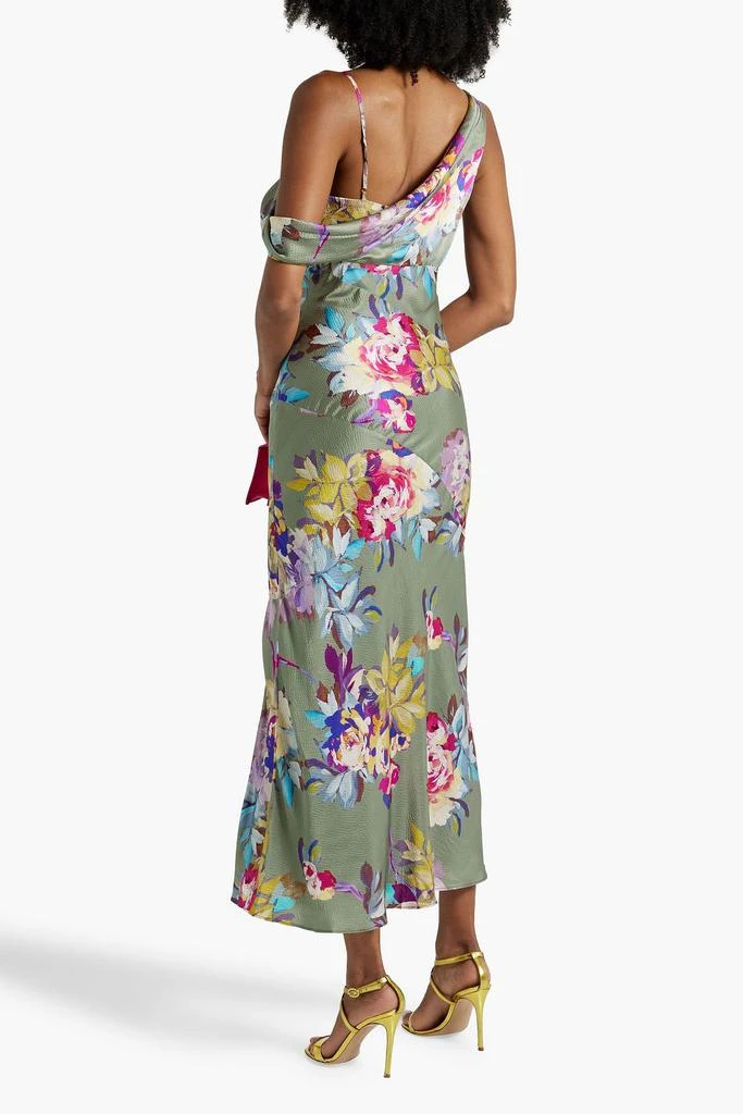 NICHOLAS Draped floral-print satin-crepe midi dress 3