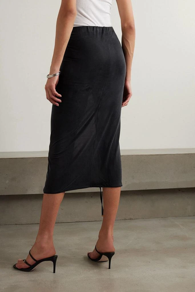 Jacquemus Croissant buckled ruched stretch-jersey midi skirt 3