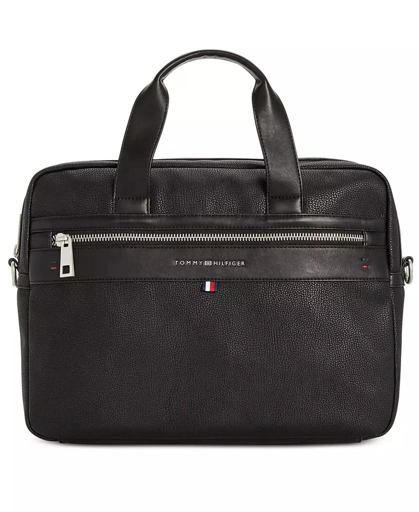 Tommy Hilfiger Men's Pebble Faux-Leather Leo Briefcase 1