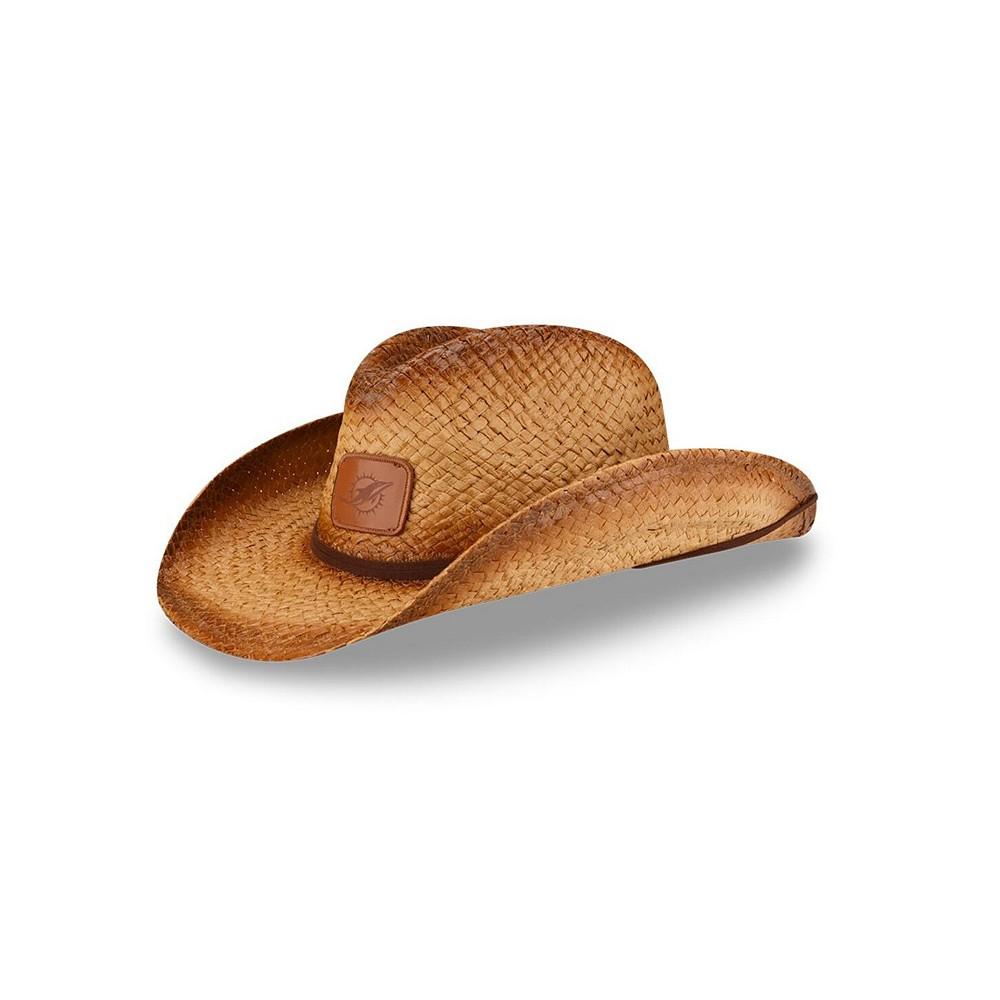 New Era Men's and Women's Brown Miami Dolphins Dutton Curved Brim Straw Hat