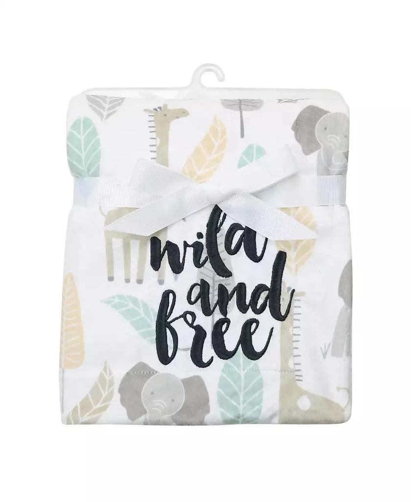 Lambs 
Ivy Jungle Friends Elephant/Giraffe Safari Soft Fleece Baby Blanket 6