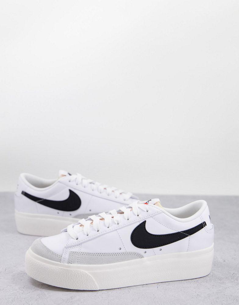 nike blazer trainers in white and black