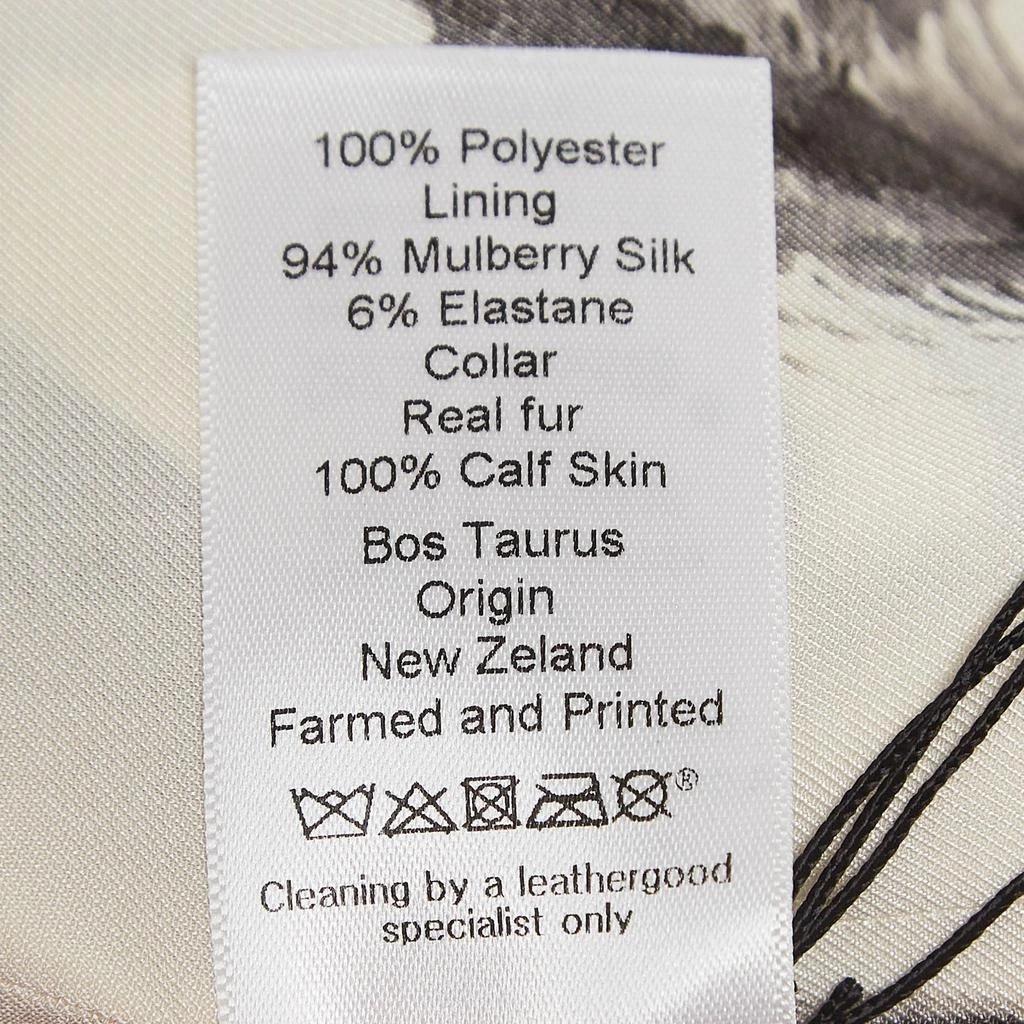 Celine Celine White & Black Zebra Print Twill Collar Detailed Coat M 6