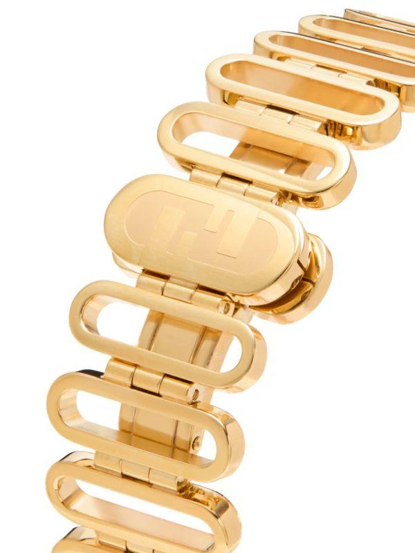 Fendi Fendi O
lock Ion-Plated Yellow Gold Stainless Steel, Tiger-Eye Stone 
0.03 TCW Diamond Oval Quartz Watch 4