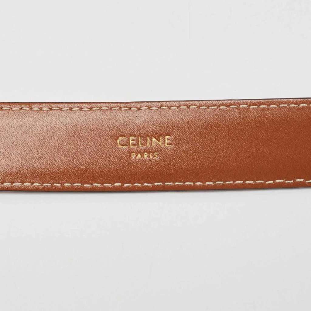 Celine Celine Brown Leather Triomphe Logo Buckle Belt 70 CM 4