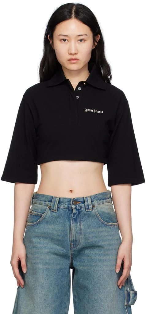 Palm Angels Black Cropped Polo 1