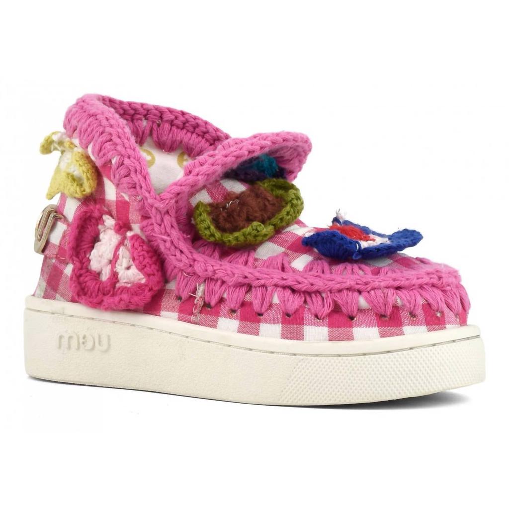 Mou Mou - KIDS SUMMER ESKIMO SNEAKER WITH CROCHET BUTTERFLIES