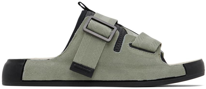 Stone Island Shadow Project Green Tape Sandals