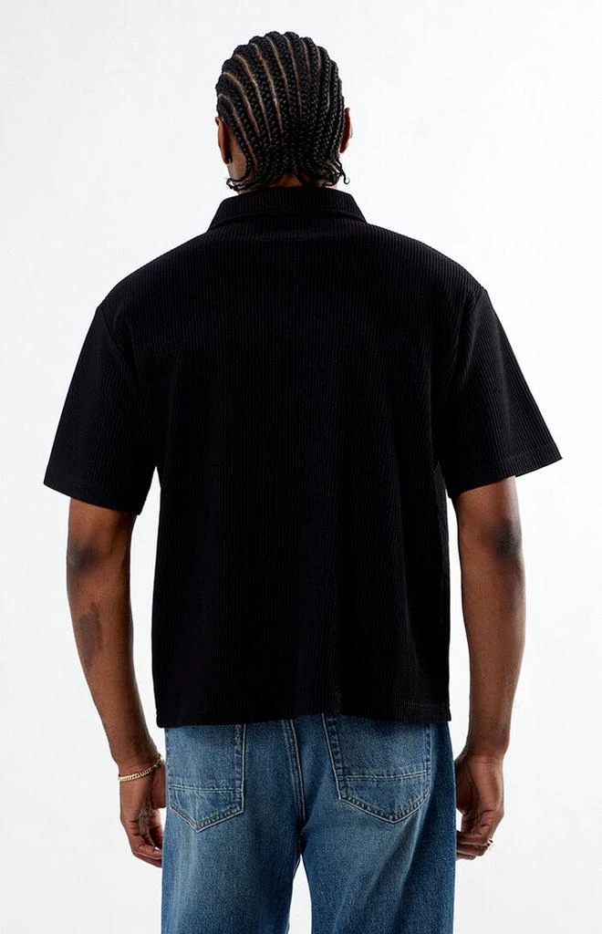 PacSun Black Ribbed Polo Shirt 3