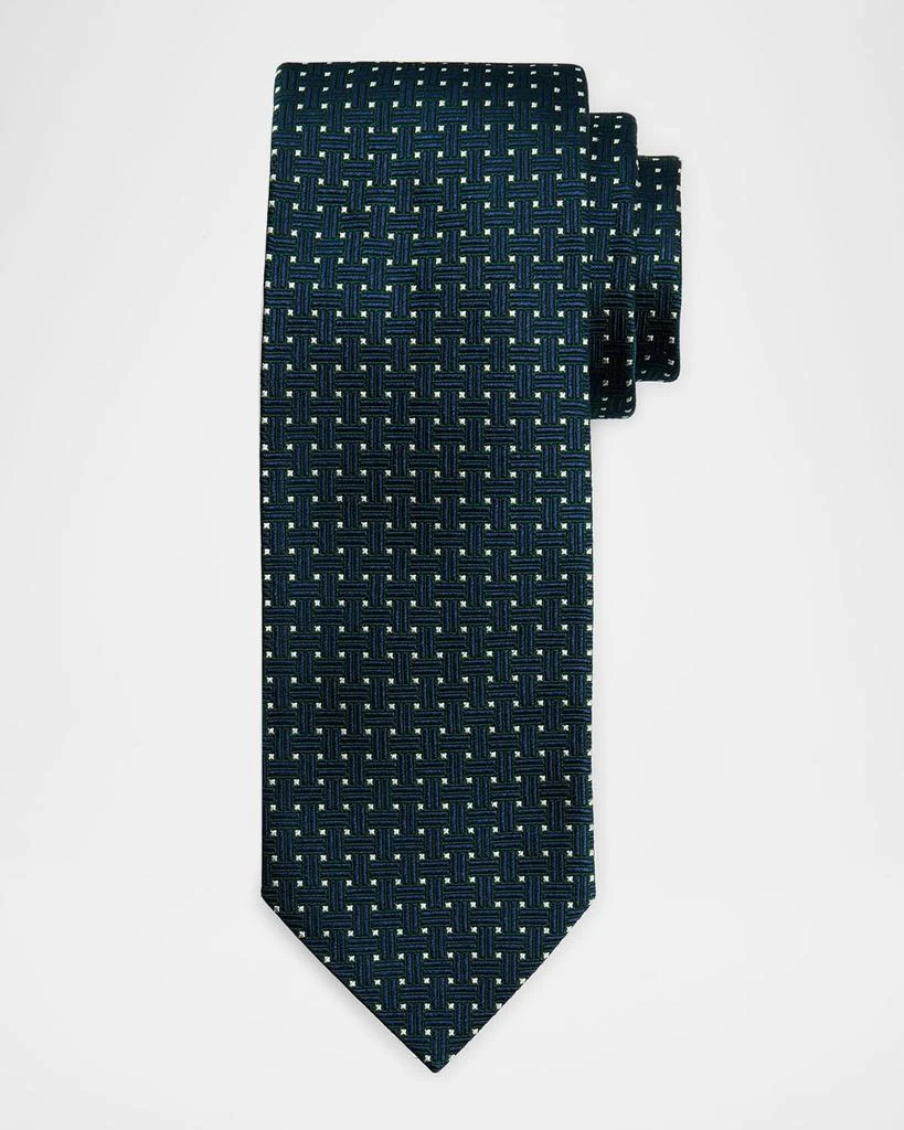 Eton Men's Geometric Dot Silk Tie 1
