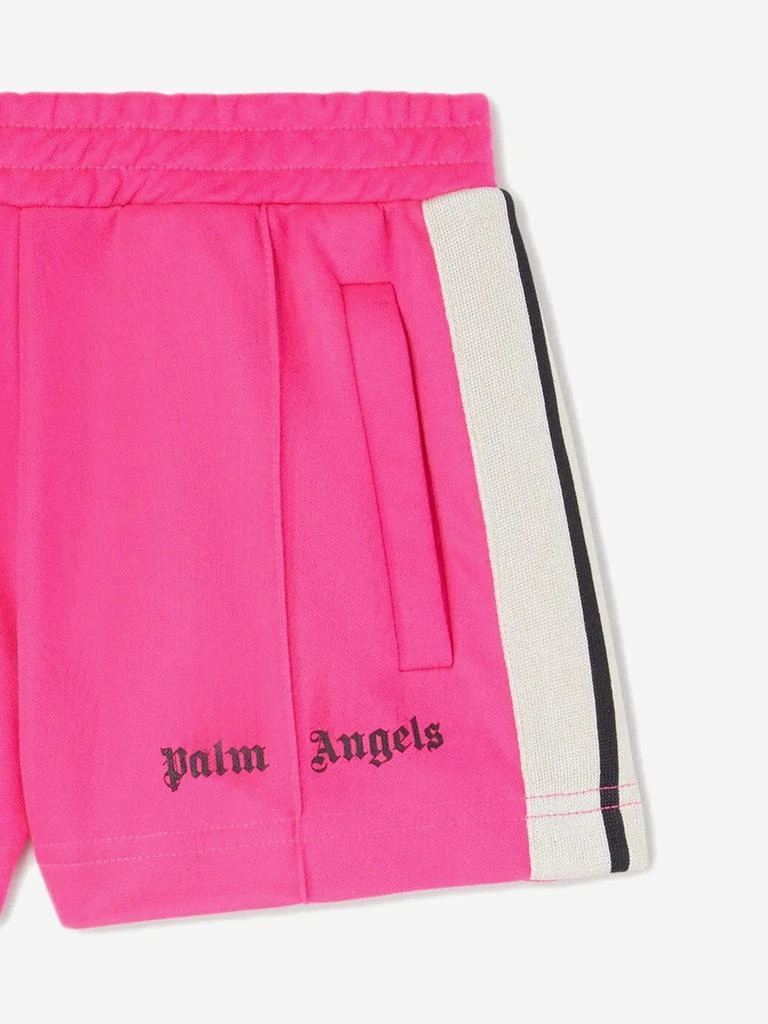 Palm Angels Girls Logo Track Shorts in Pink 4