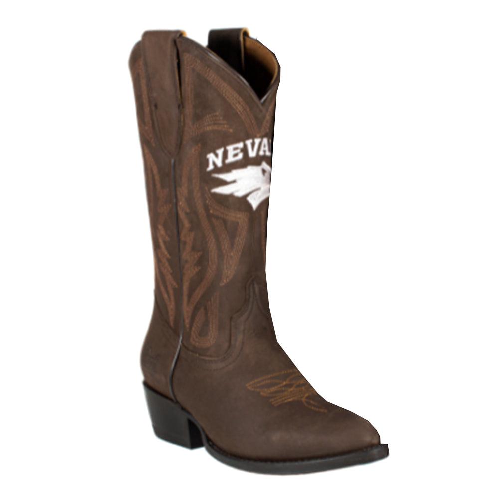 Gameday Boots University of Nevada Reno Embroidered Round Toe Pull On Cowboy Boots