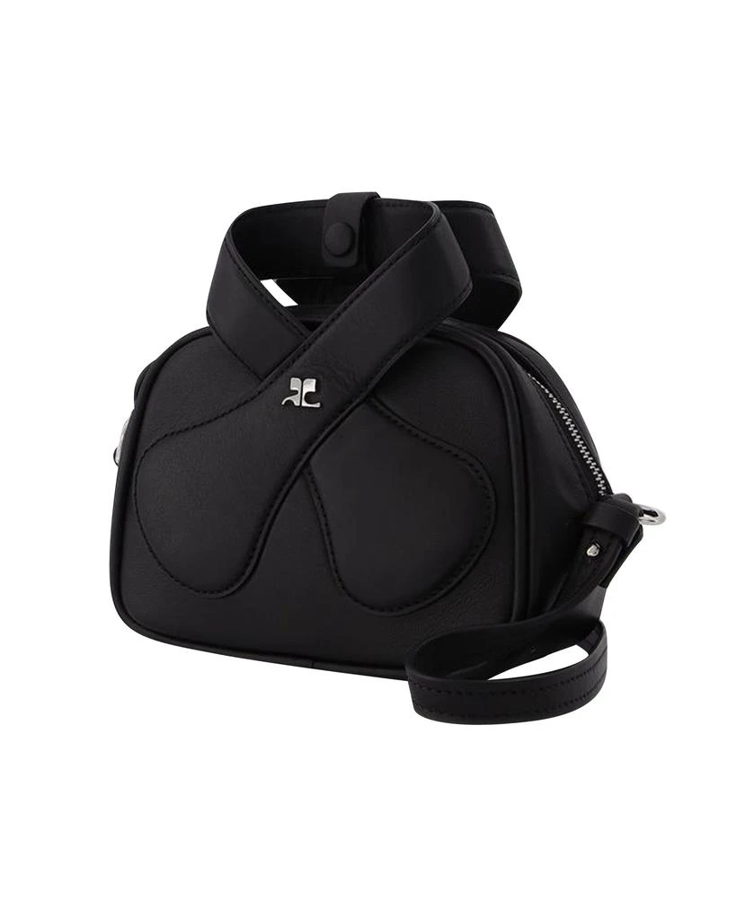 courrèges Leather Loop Baguette Bag in black leather 2