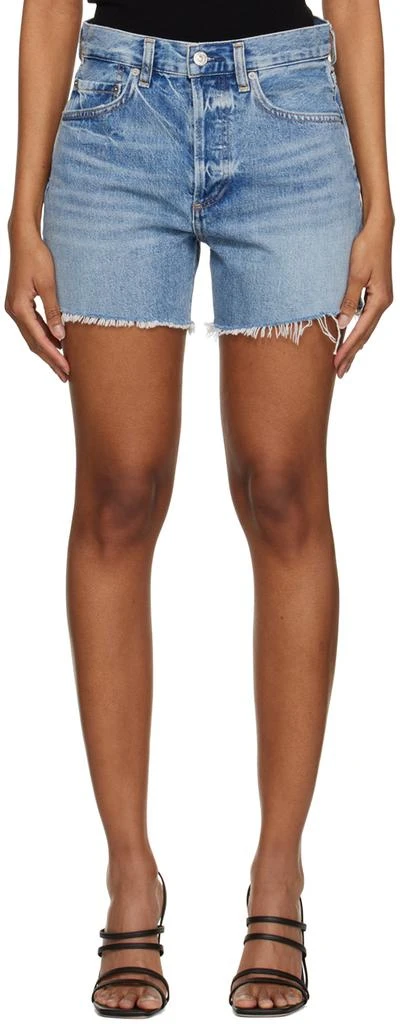 Citizens of Humanity Blue Annabelle Long Denim Shorts 1