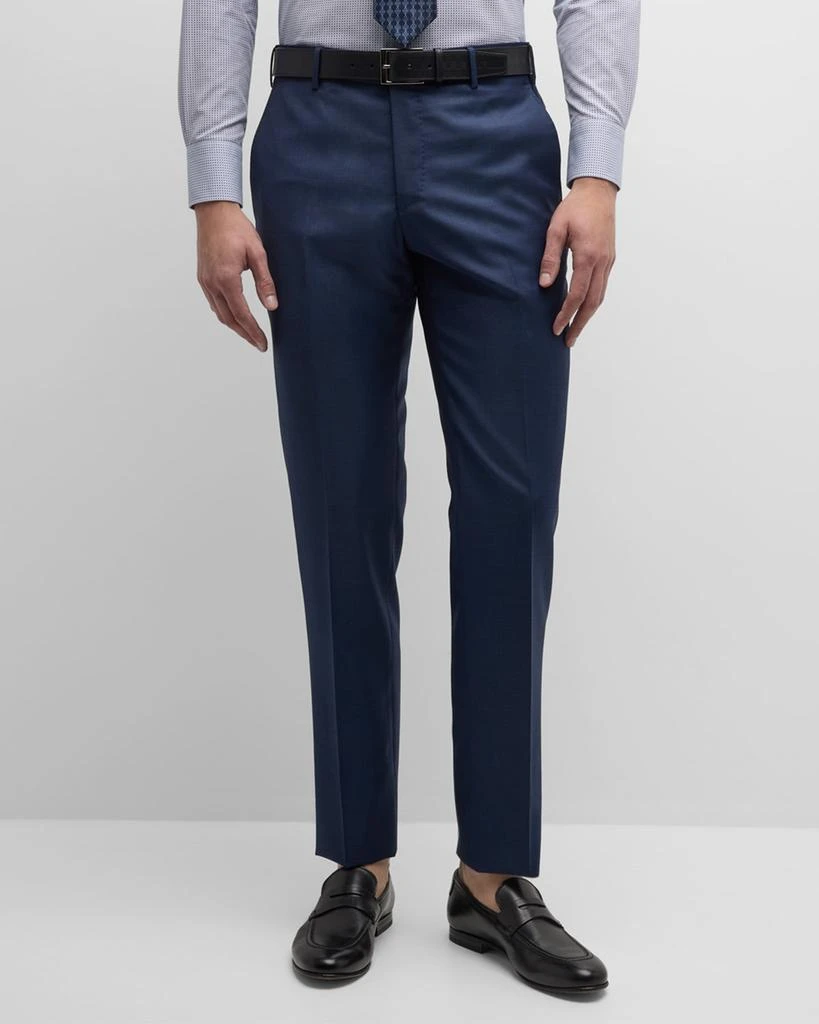 Zanella Men's Parker Classic Flat-Front Trousers 4