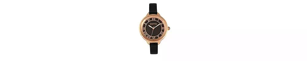 BERTHA Quartz Madison Collection Black And Rose Gold Leather Watch 36Mm 3