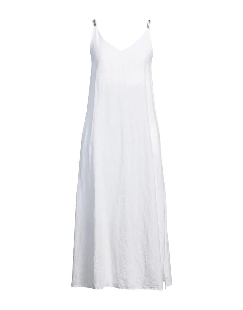 Shop WHITE STRETCH CREPE FLAMENCO DRESS on Sale at