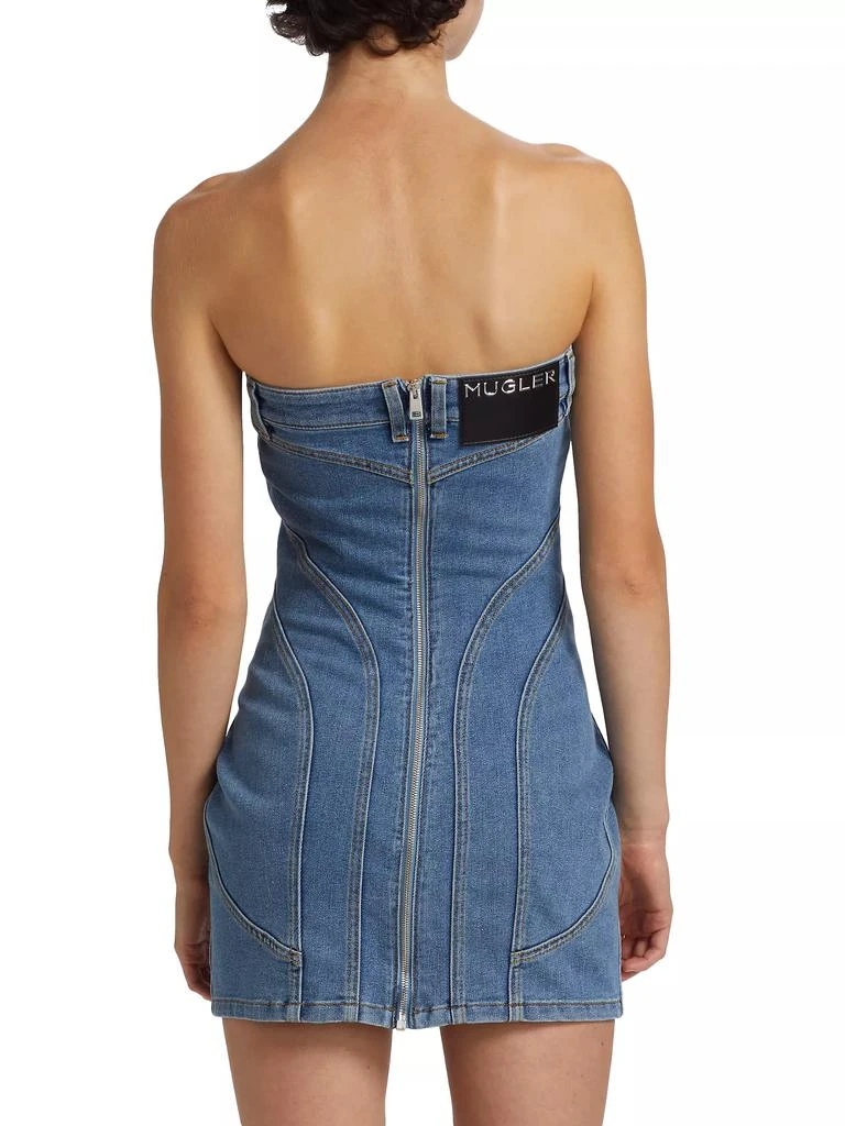 Mugler Denim Strapless Minidress 5