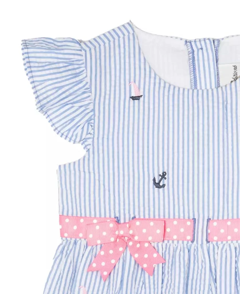 Rare Editions Toddler and Little Girls Nautical Seersucker Dress 6