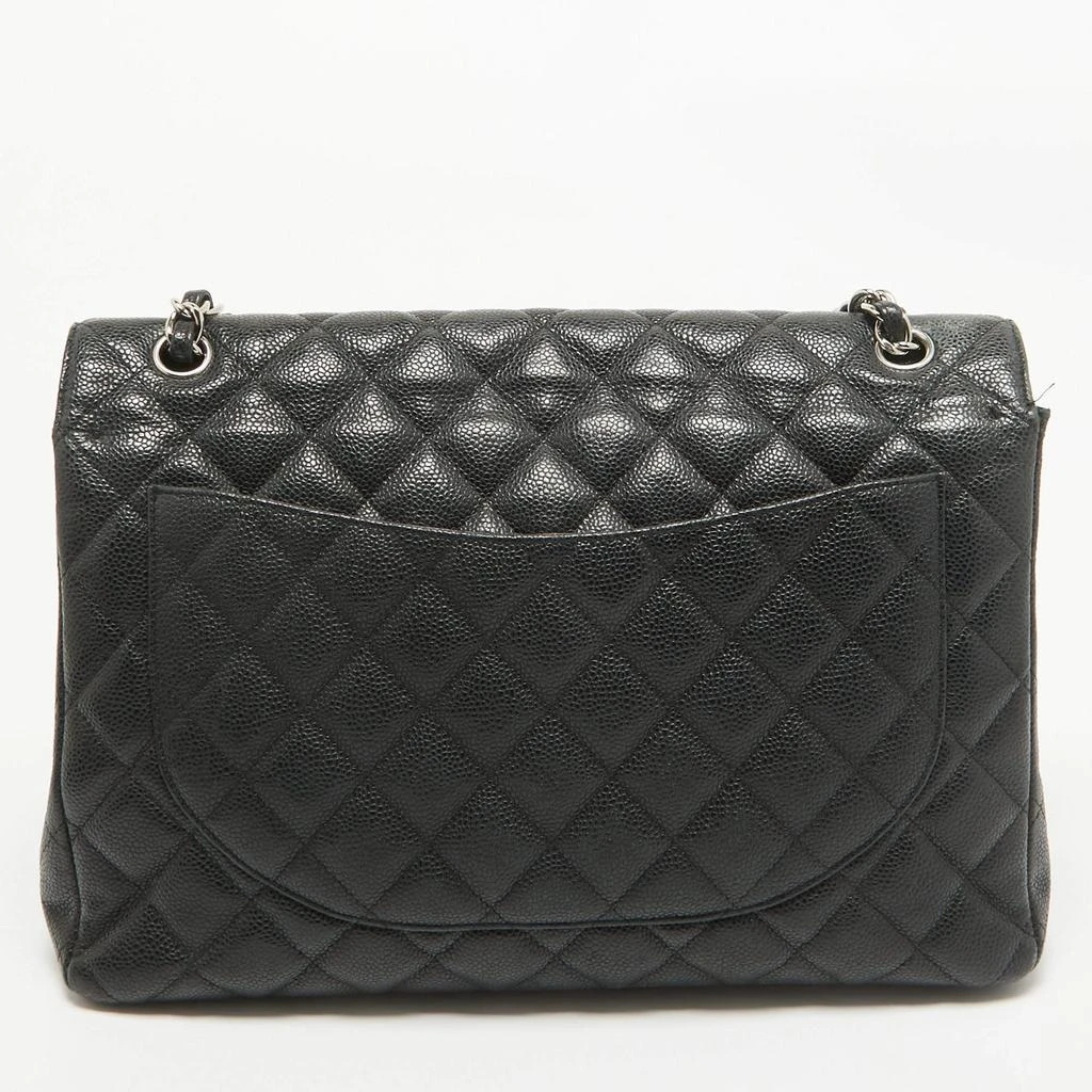 Chanel Chanel Black Quilted Caviar Leather Maxi Classic Double Flap Bag 4